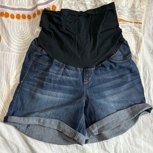 1822 Maternity Denim Shorts with Black Stretch Waistband size 12